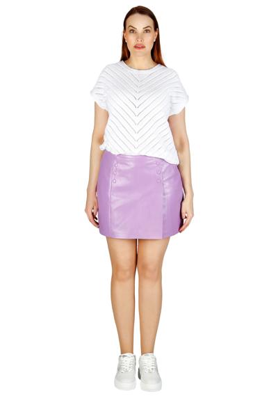 Кожаная юбка из натуральной кожи, гламурная фиолетовая юбка: соблазнительная модная юбка