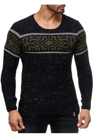 Вязаный свитер мужской вязаный свитер с круглым вырезом Норвежский свитер мужской свитер RS-18003 (1 шт.) Свитер с круглым вырезом норвежского узора