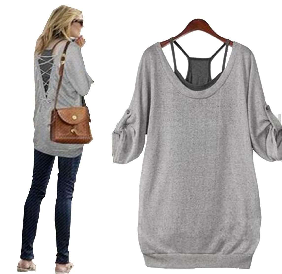 Длинный свитер женский топ-туника длинная рубашка + топ (2 в 1) M. Gesel (упаковка комплекта)