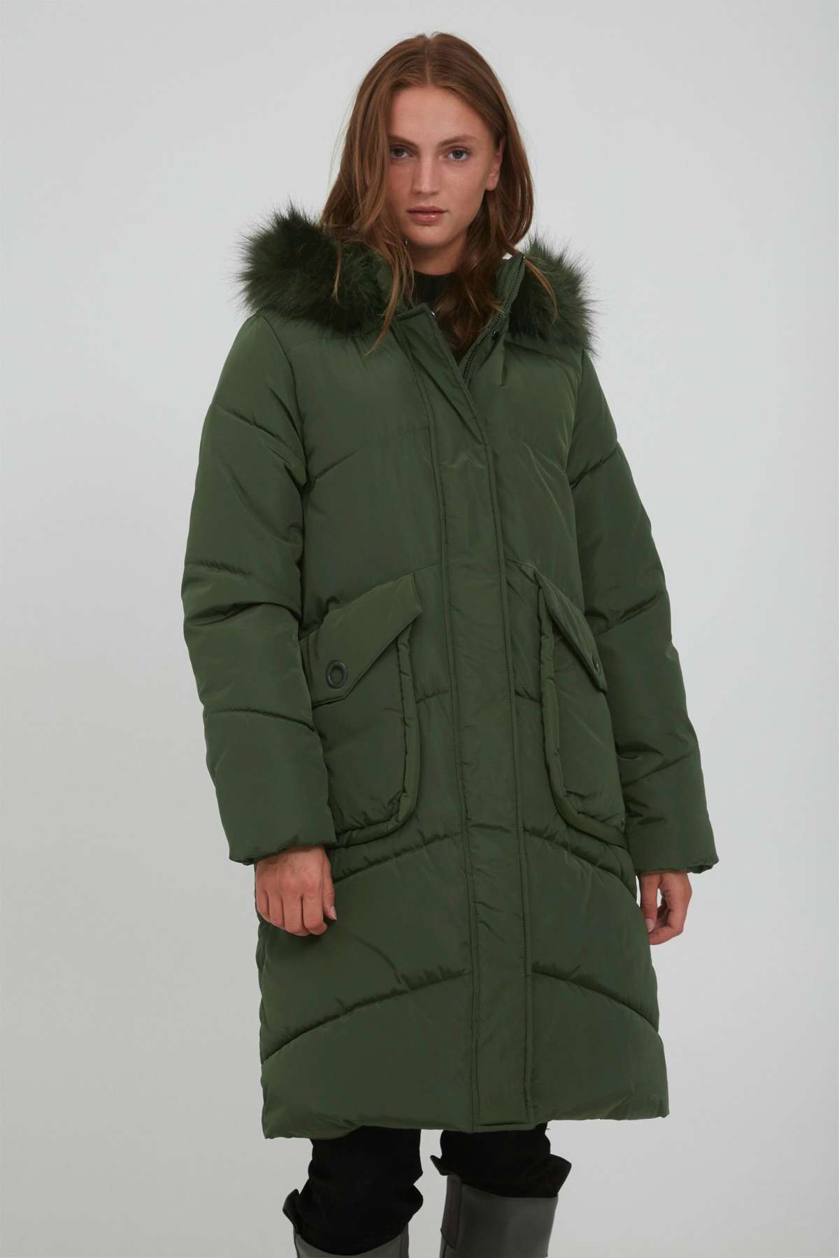 Зимнее пальто BYABELONE COAT 3 - 20810089 Парка с капюшоном и практичными карманами