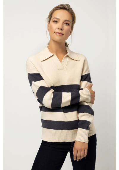 Вязаный свитер свитер Identity Бретон в полоску с воротником-поло