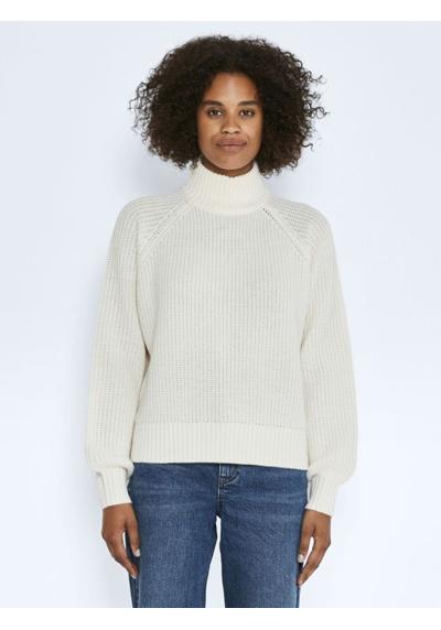 Вязаный свитер с длинным рукавом воротник стойка вязаный свитер NMTIMMY (1 шт.) 4228 белого цвета