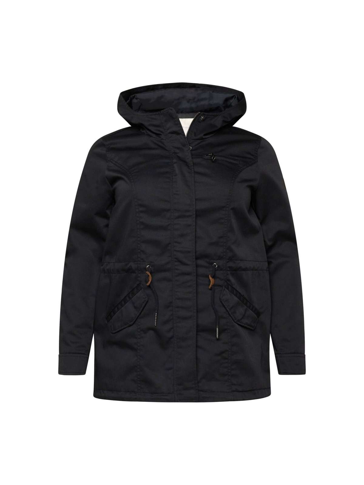 Блузон-переходная куртка-парка с капюшоном оверсайз CARLORCA 4813 черного цвета