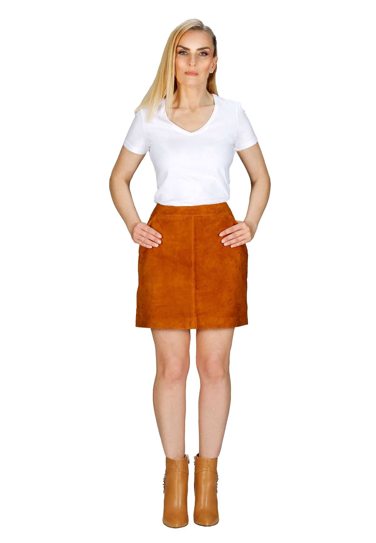Кожаная юбка замшевая мини-юбка Selvaggio: Short