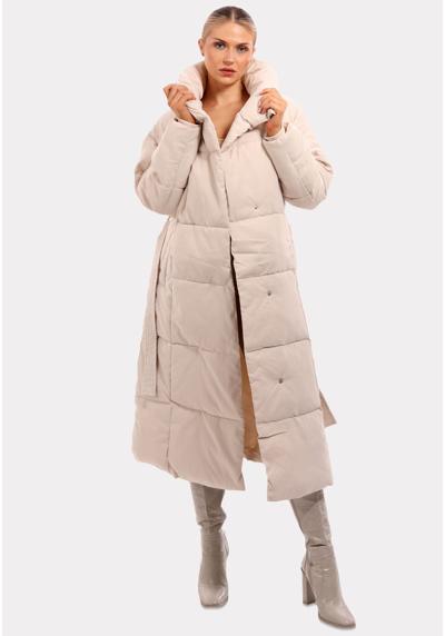YC Fashion &amp; Стильное зимнее пальто. Изюминка сезона: элегантное пальто кремового цвета с эффектным воротником.