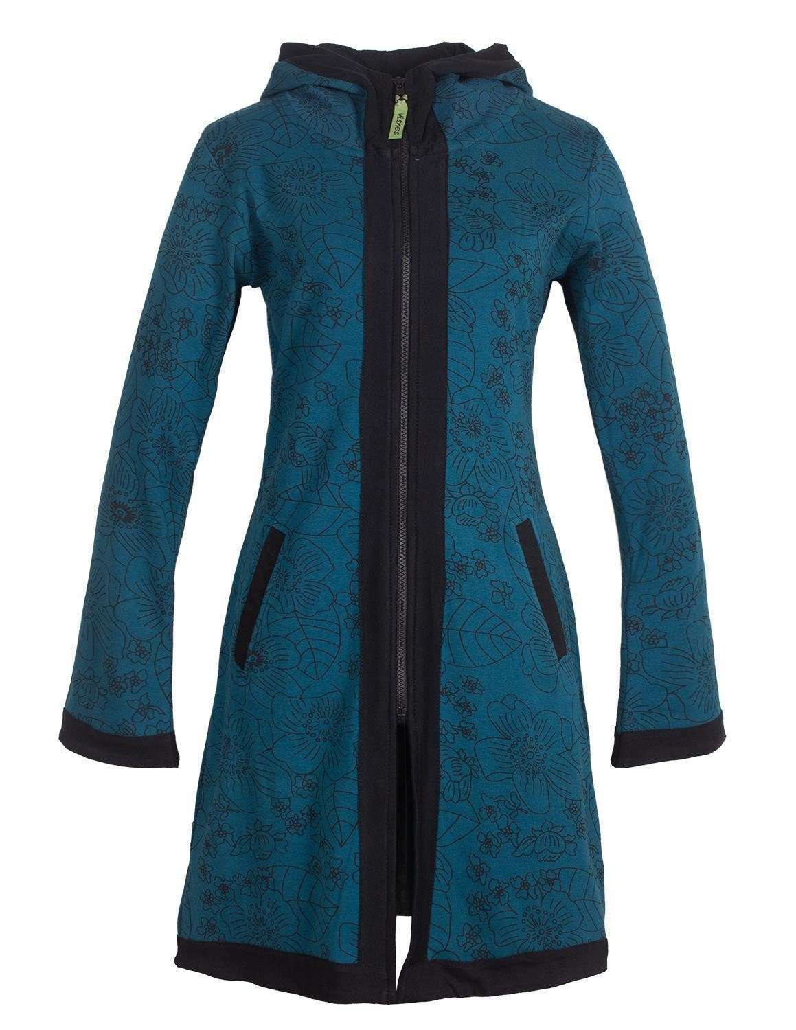 Короткое пальто, двухцветное многослойное худи с острым капюшоном и цветочным принтом