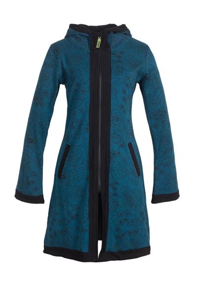 Короткое пальто, двухцветное многослойное худи с острым капюшоном и цветочным принтом