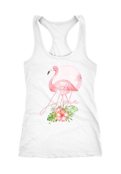 Майка на бретелях Женская майка Flamingo Aloha Тропическое лето Райские джунгли Колибри-борцовка Slim Fit Хлопок ®