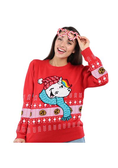 Рождественский свитер Pummel & Friends Зимний свитер унисекс - красный