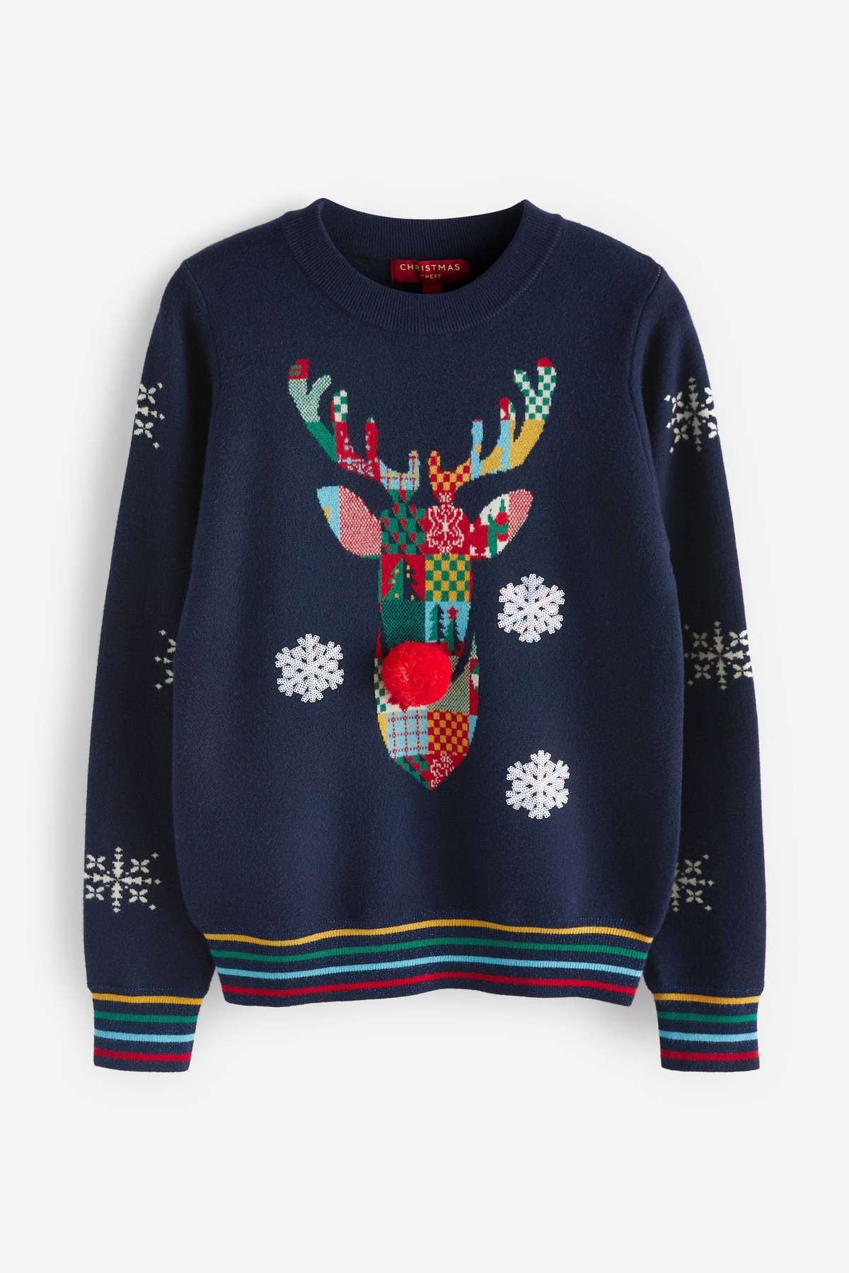 Рождественский пуловер с круглым вырезом – короткий размер (1 шт.)