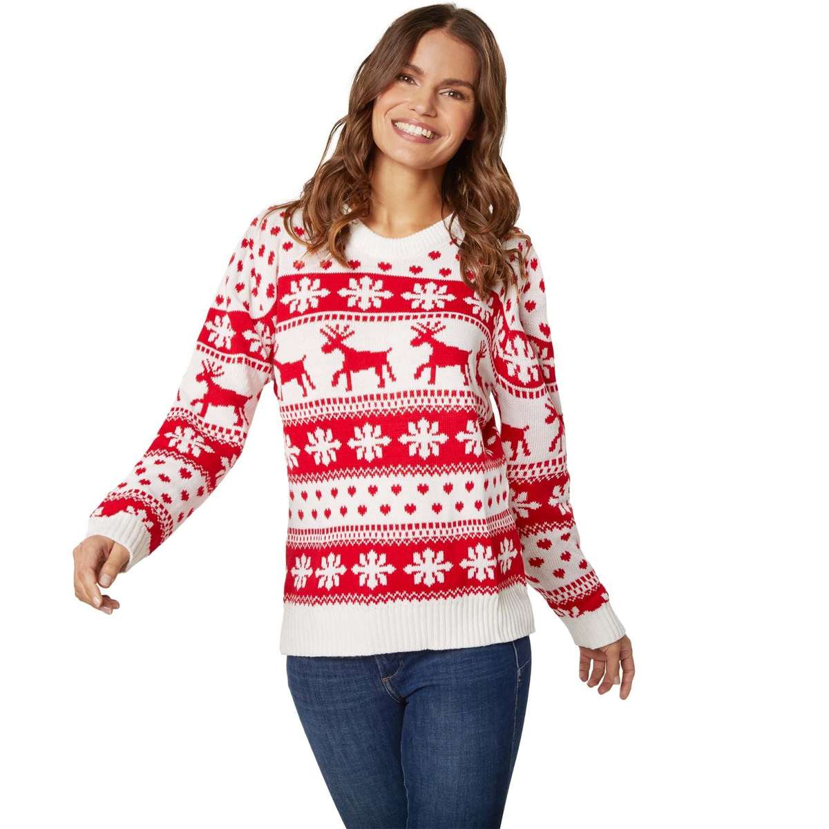 Рождественский свитер Рождественский свитер зимнее волшебство бело-красный для