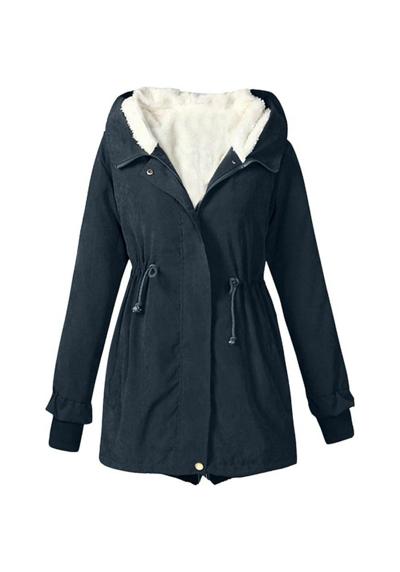 Зимнее пальто женское зимнее теплое меховое пальто зимняя куртка однотонная флисовая куртка пальто
