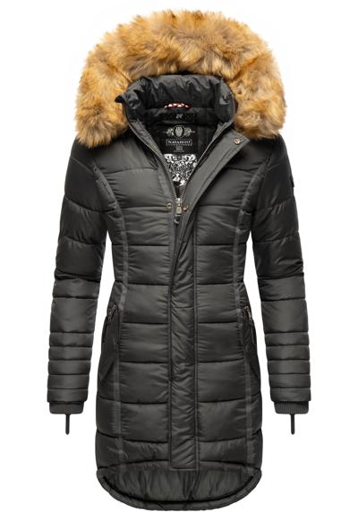 Стеганое пальто Папайя, высококачественное зимнее пальто с элегантным искусственным мехом.