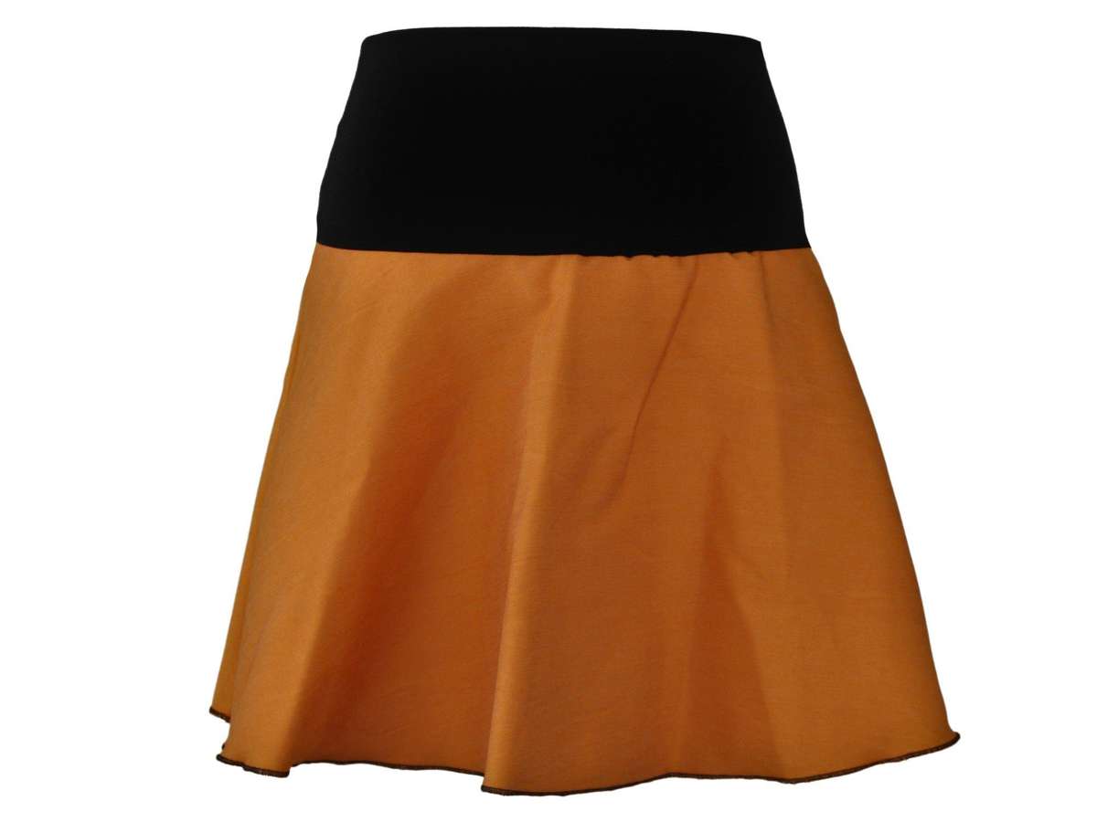 Джинсовая юбка мини А-силуэта 46см с эластичным поясом