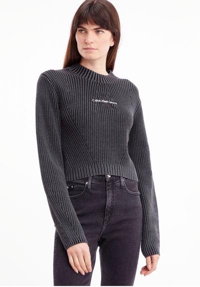 Вязаный свитер WASHED MONOLOGO SWEATER с вышивкой логотипа на груди спереди