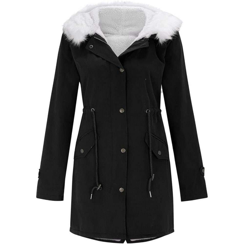 Зимнее пальто, женская теплая парка с длинными рукавами, плащ, плюшевое пальто, флисовая куртка