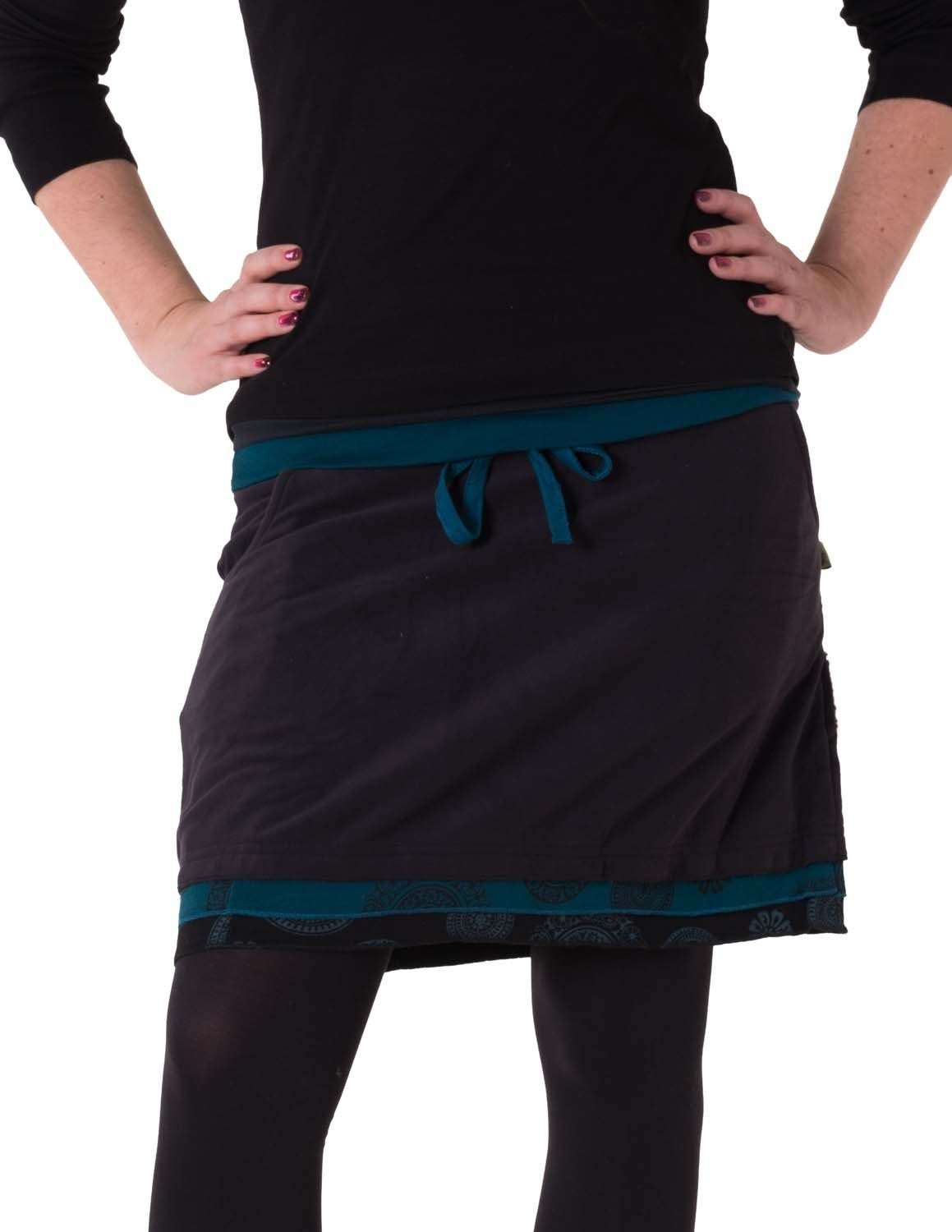 Мини-юбка теплая многослойная флисовая юбка на завязке Cacheur