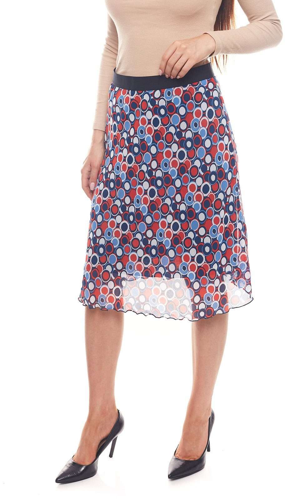 Летняя юбка-юбка, модная женская летняя юбка с ярким круговым узором, юбка-миди синего цвета