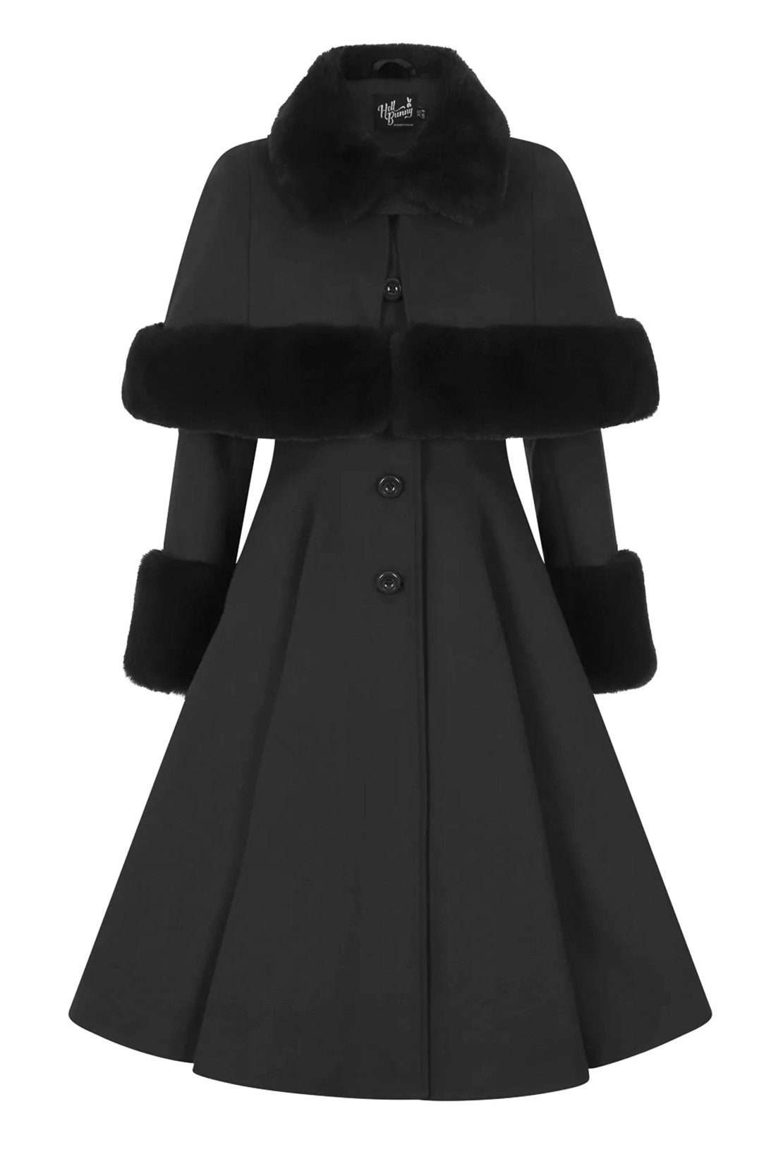 Зимнее пальто Капулетти, черное искусственное меховое ретро-винтажное зимнее пальто, пушистое