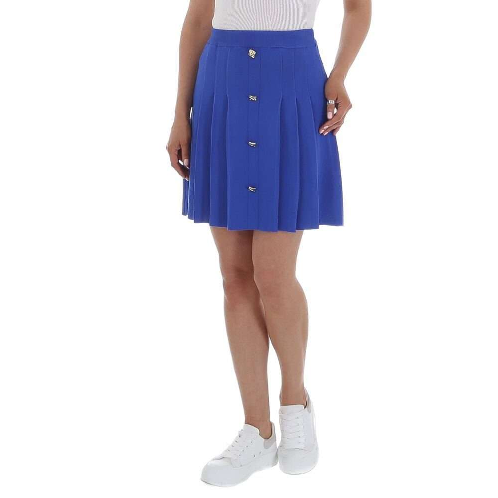 Юбка-карандаш женская эластичная мини-юбка с планкой на пуговицах синего цвета