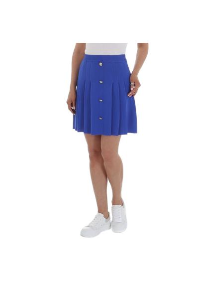 Юбка-карандаш женская эластичная мини-юбка с планкой на пуговицах синего цвета
