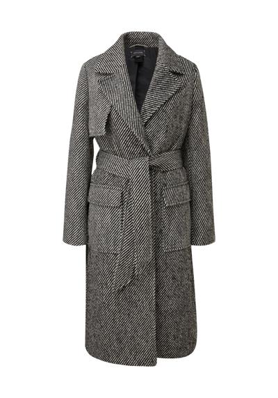 Длинное пальто, полосатое пальто с поясом.