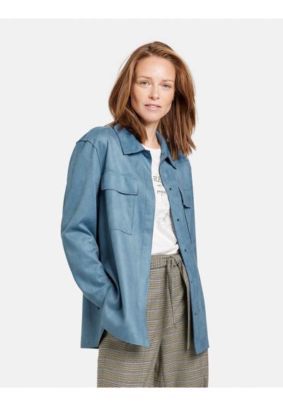 Куртка-блейзер-рубашка с велюровым налетом
