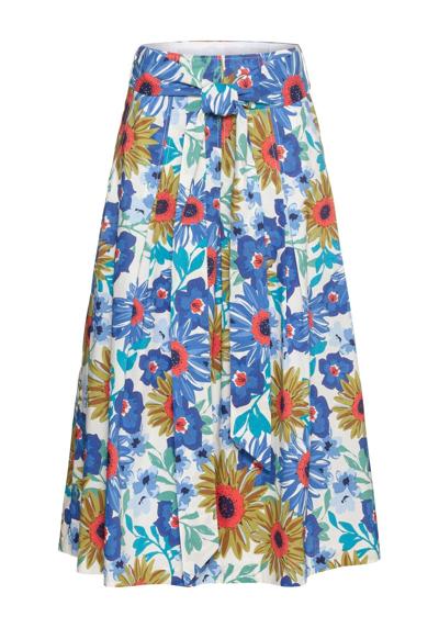 Летняя юбка с цветочным принтом и поясом