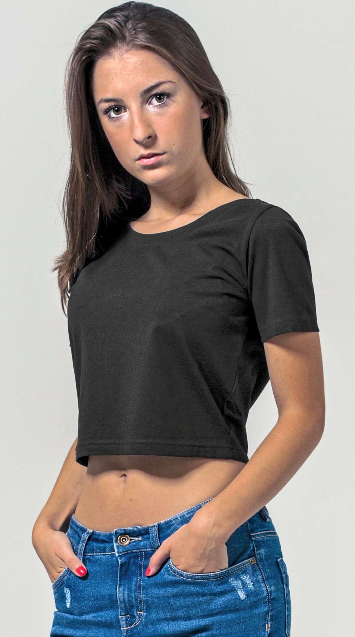 Кроп-топ укороченная женская рубашка/укороченный топ для женщин и девочек (1 шт.) в наборе 1 шт./комплекте 2 шт.