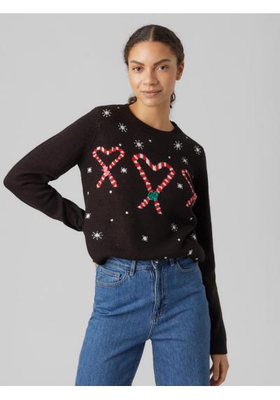 Рождественский свитер VMCANDYHEART LS O-NECK SWEATER XMAS