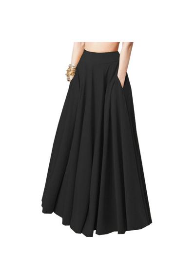 Юбка-трапеция, женская юбка, винтажная однотонная длинная плиссированная юбка, юбка до колена