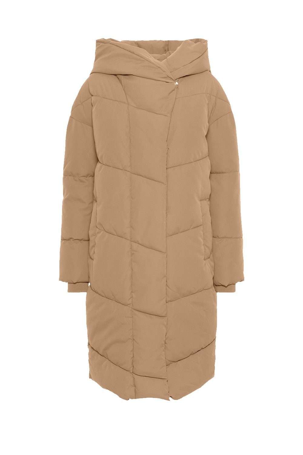 Зимняя куртка длинная утепленная зимняя куртка NMTALLY оверсайз-парка с капюшоном (1 шт.) 3802 бежевого цвета