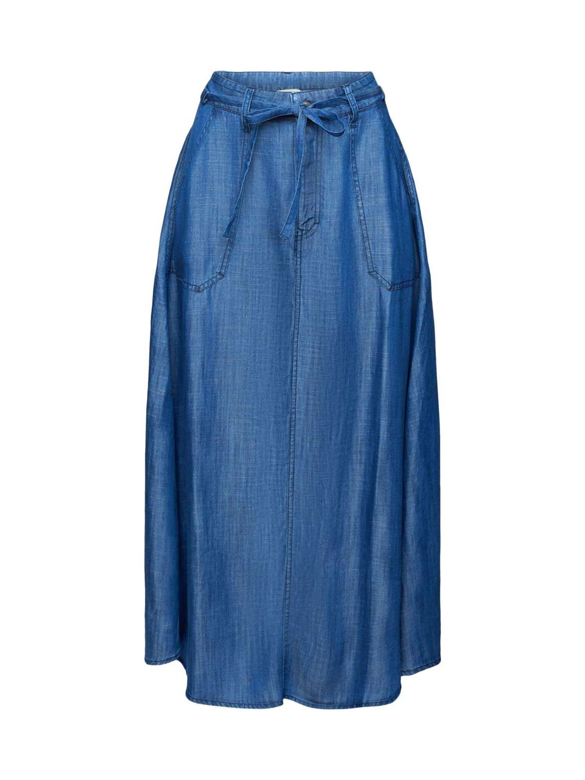 Джинсовая юбка из TENCEL™: юбка миди в джинсовом стиле