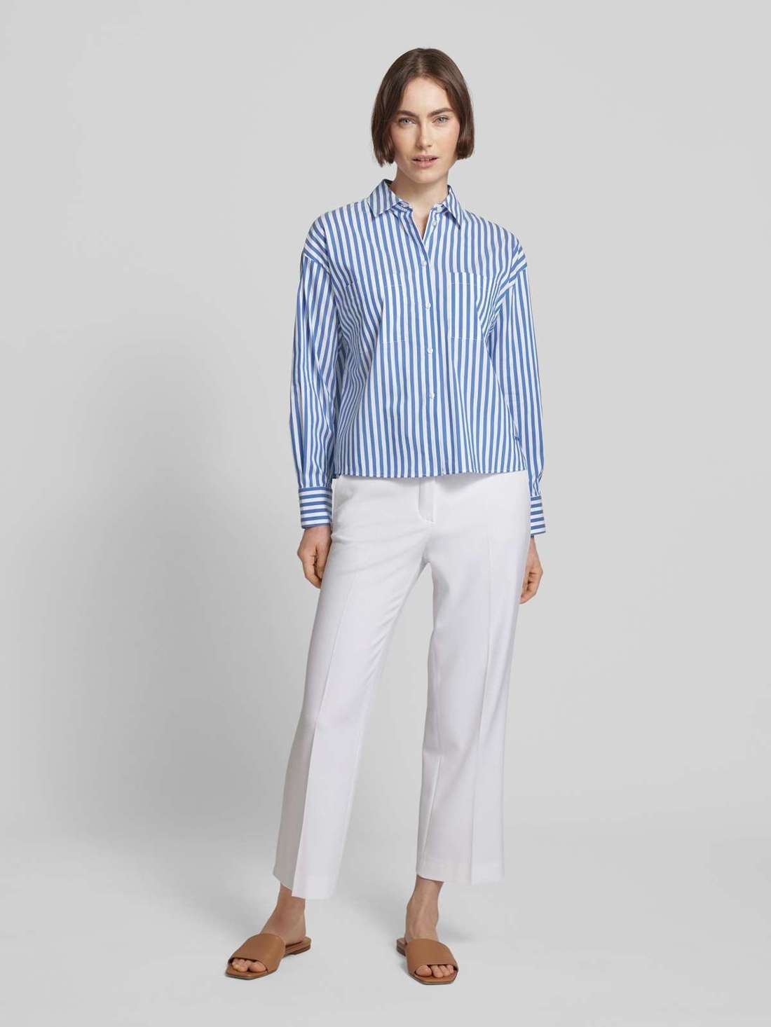 Блузка-рубашка с полосатым узором