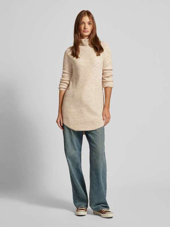 Трикотажная туника свободного кроя с водолазкой и закругленным низом ELLEN