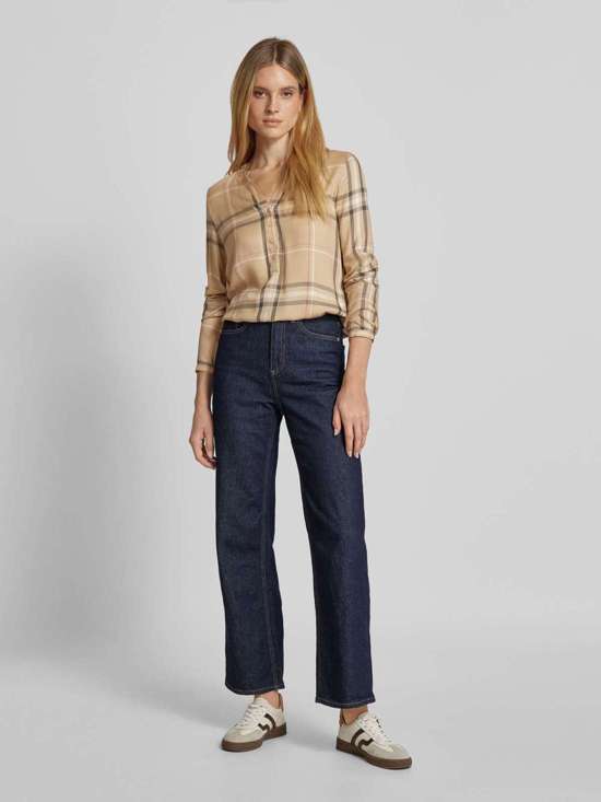 Блузка-рубашка оверсайз с короткой планкой на пуговицах