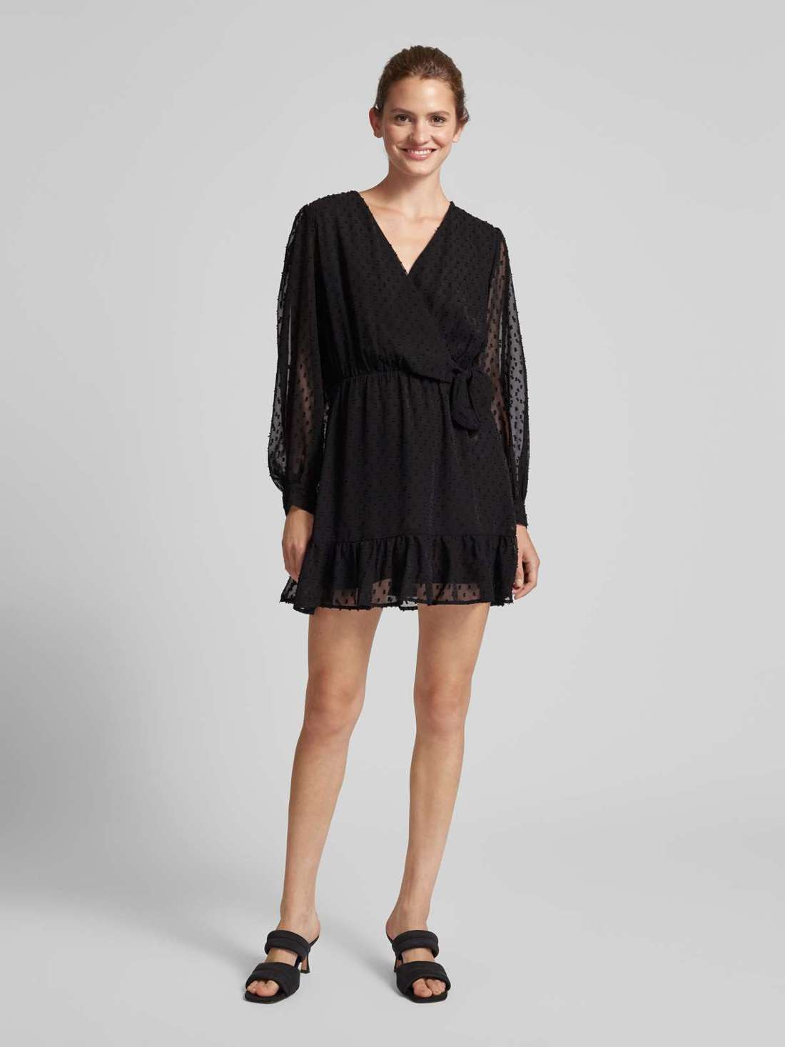 Платье с запахом и воланами по подолу TIVA