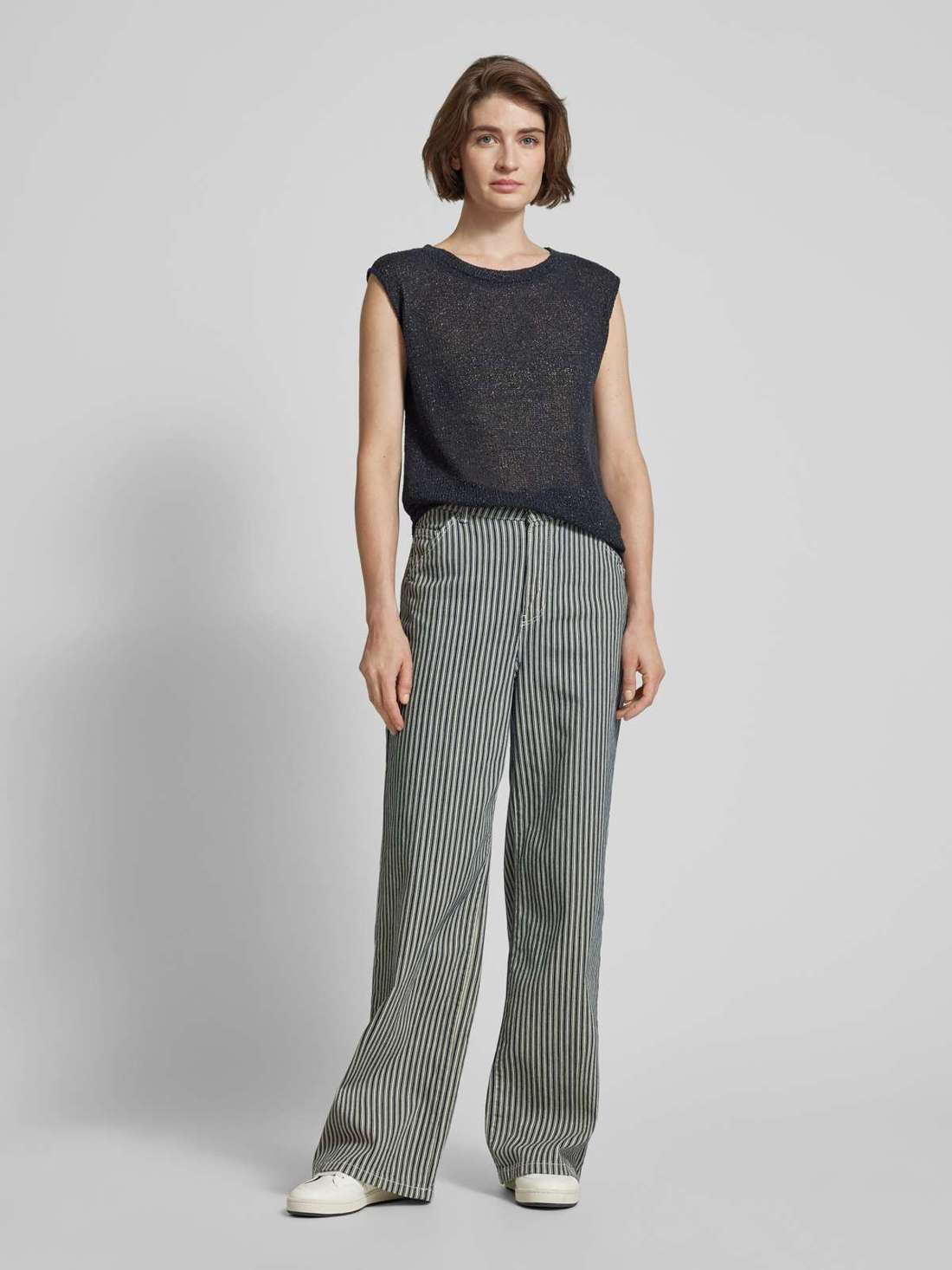 Вязаный топ с объемными рукавами SITTY