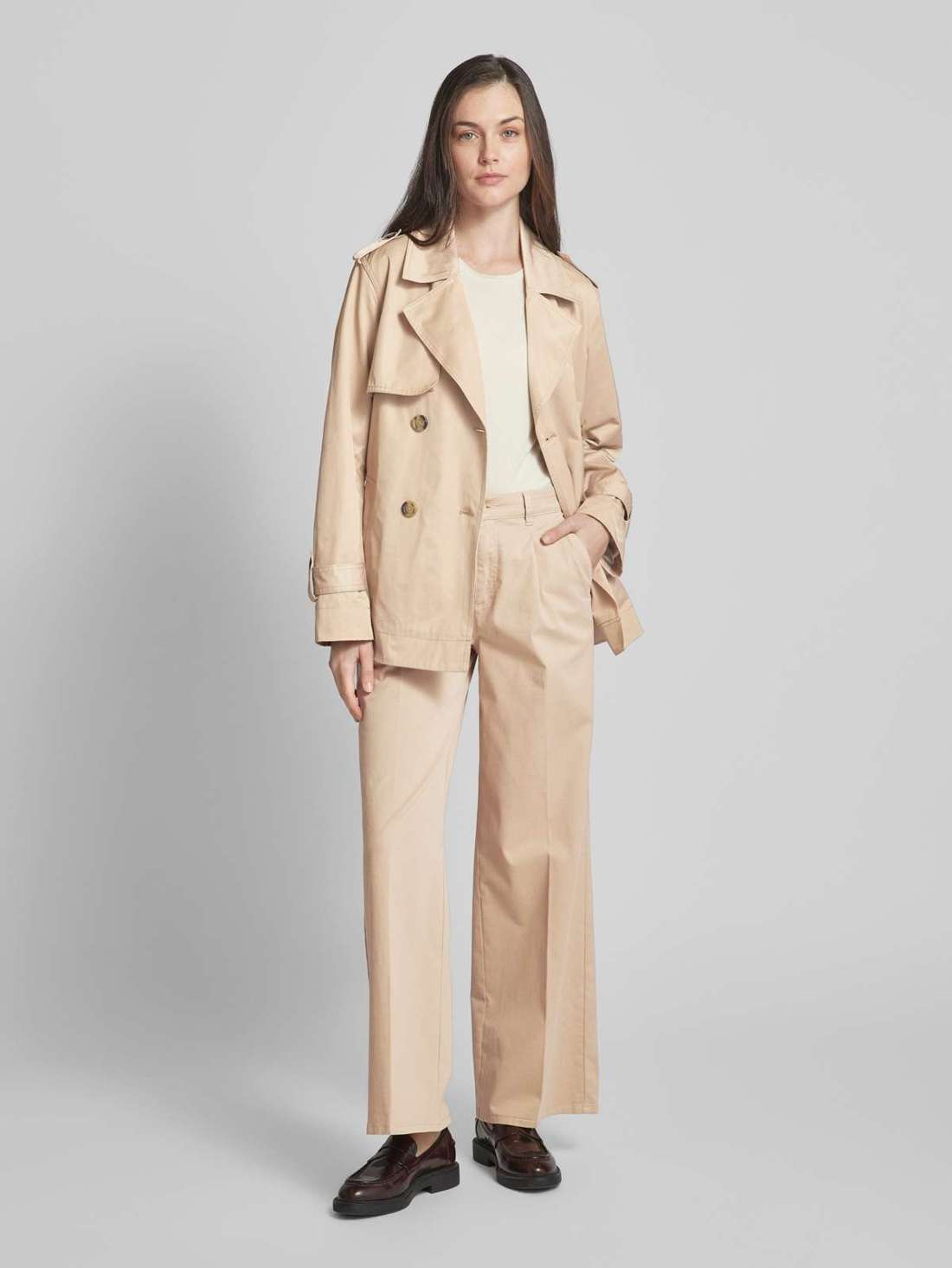 Тренч с бретелями на рукавах SLIMA