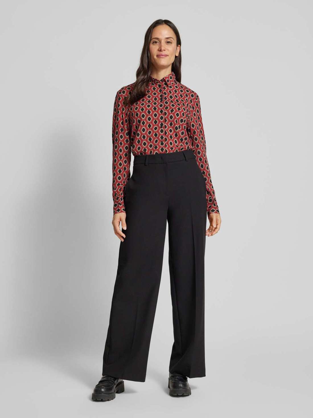 Блузка-рубашка с планкой на пуговицах