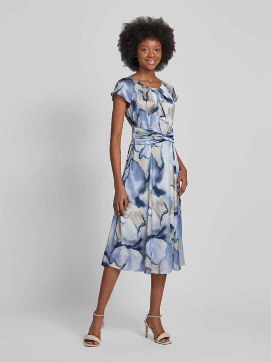 Платье миди с принтом по всей поверхности