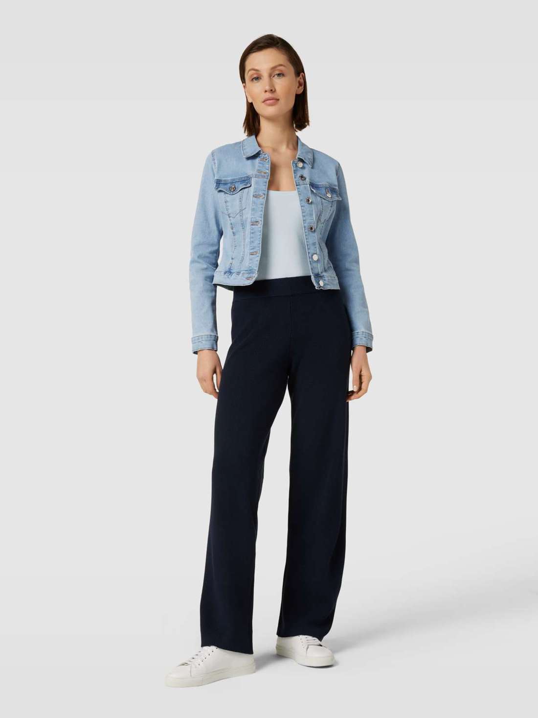 Укороченная джинсовая куртка с отложным воротником LUNA