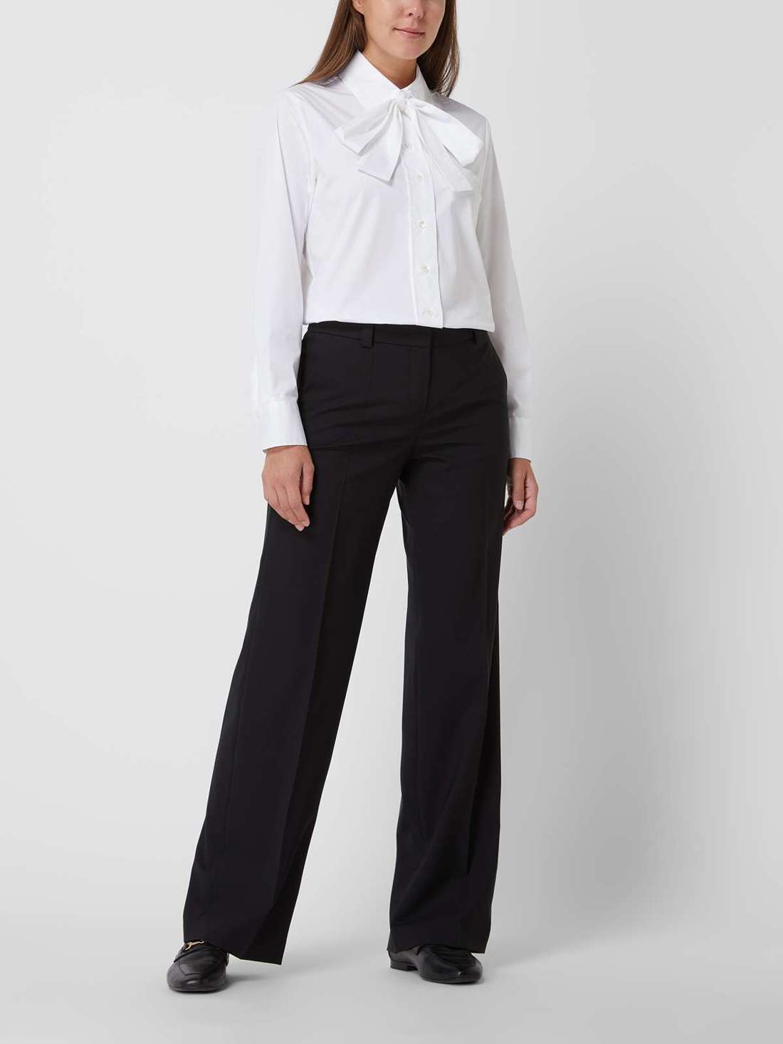 Брюки узкого кроя из натуральной смесовой шерсти