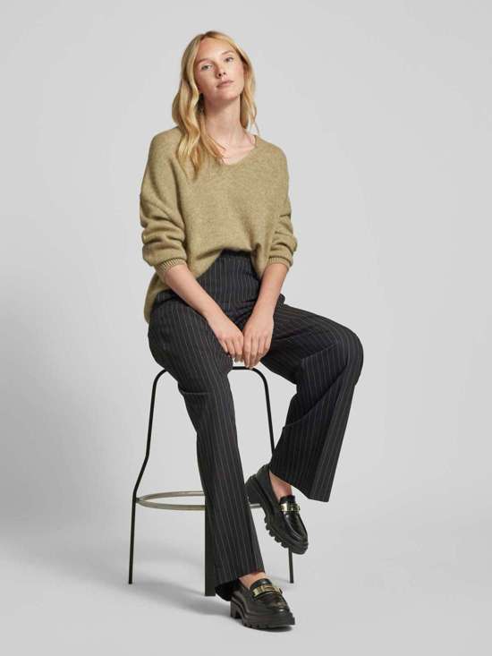 Вязаный свитер с содержанием альпаки и V-образным вырезом FONDYS