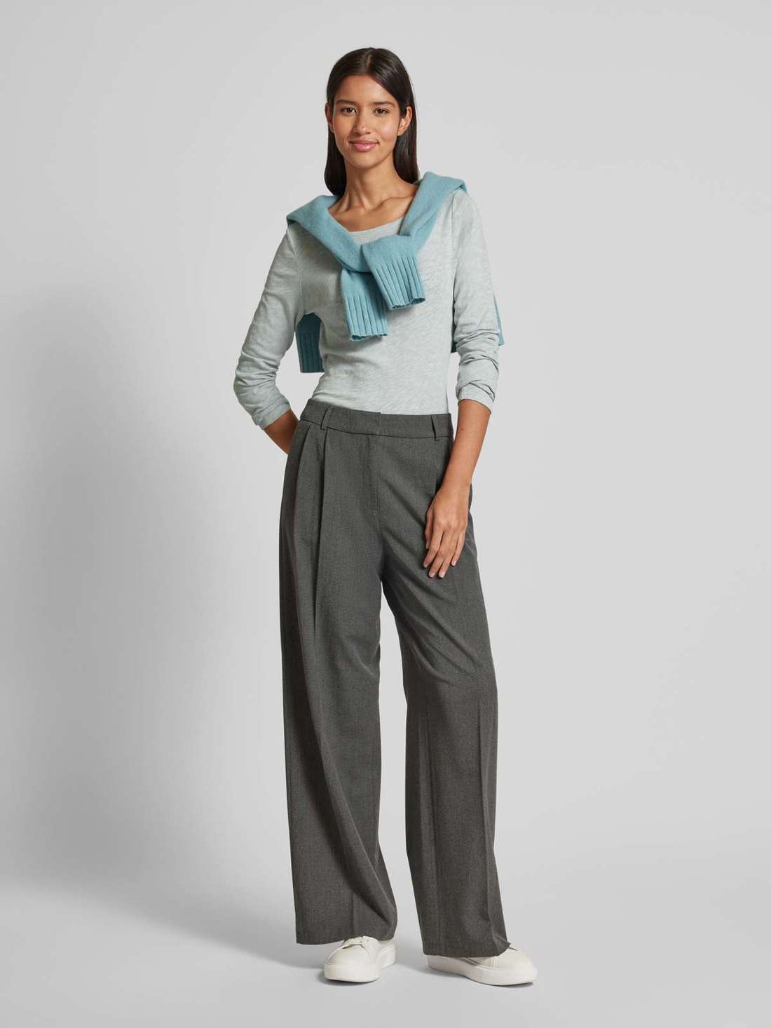 Рубашка стандартного кроя с длинными рукавами из чистого трикотажного хлопка