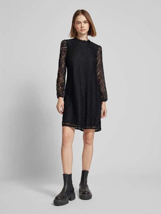 Кружевное платье классического кроя с круглым вырезом OLLINE