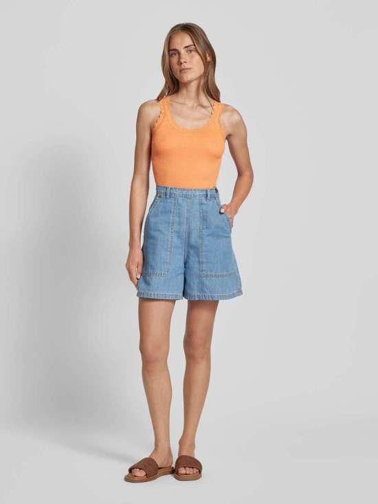 Шелковый топ с кружевной отделкой Sarona