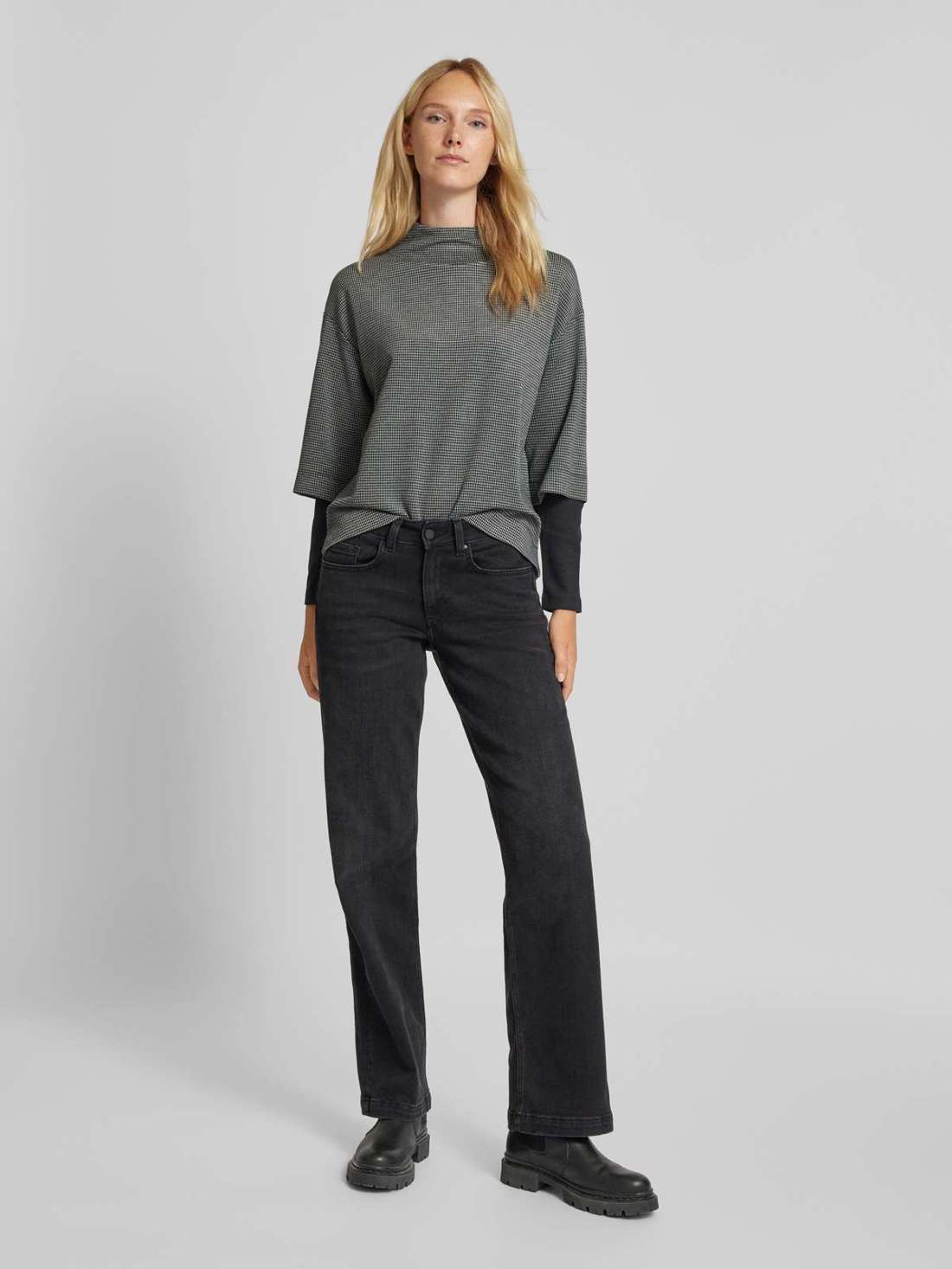 Толстовка обычного кроя с узором «гусиные лапки»