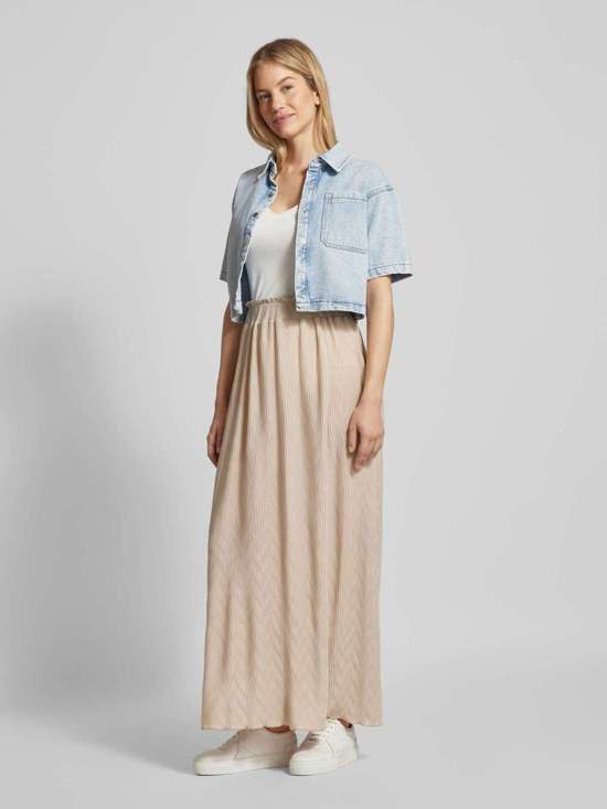 Юбка-макси из вискозы однотонного дизайна PLISEA