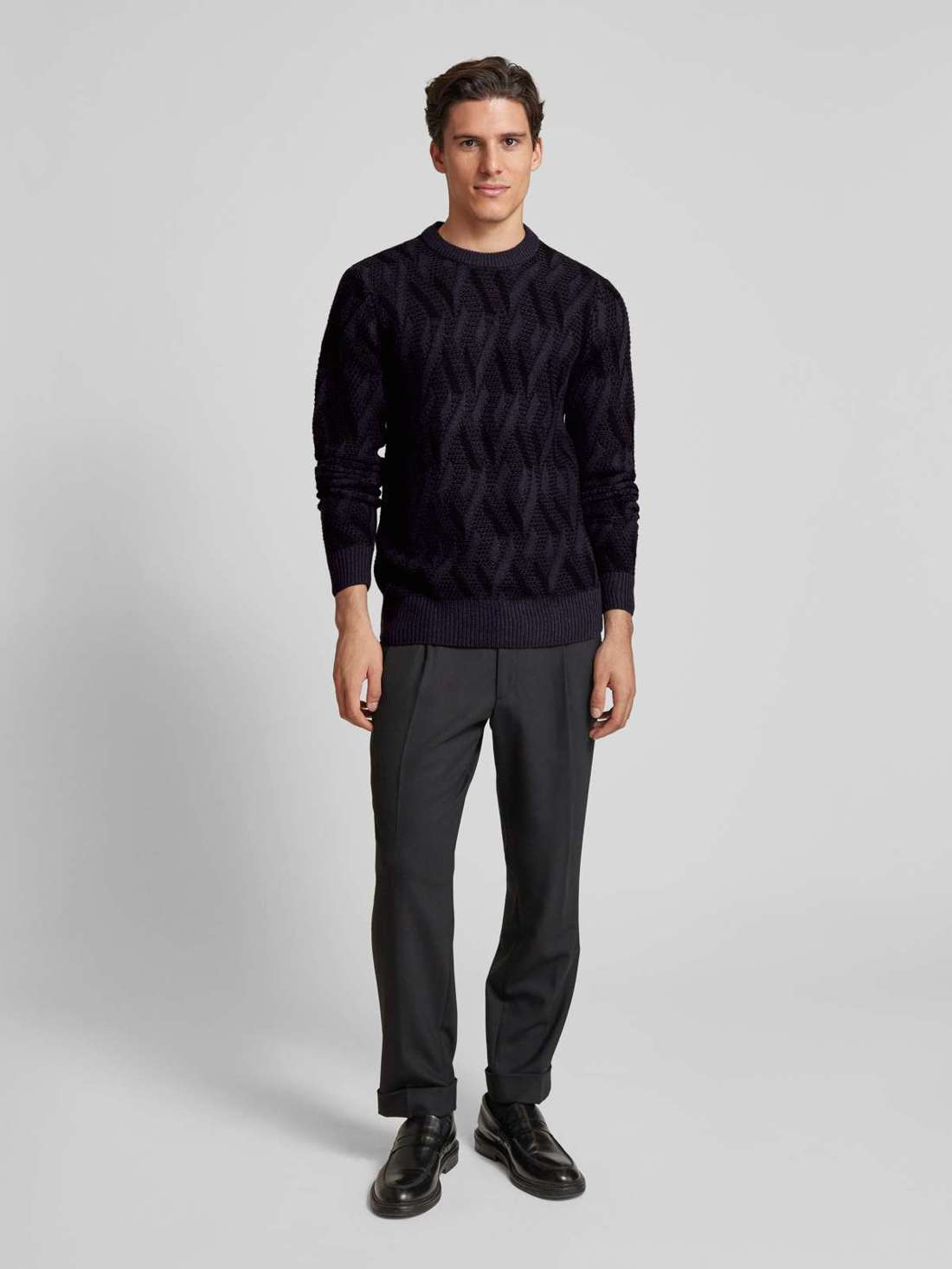 Вязаный свитер со структурным узором Karl
